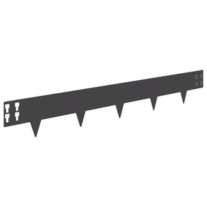 Περίγραμμα γκαζόν 10 pcs 100 x 15 cm Ατσάλι Μαύρο - Pakobazaar