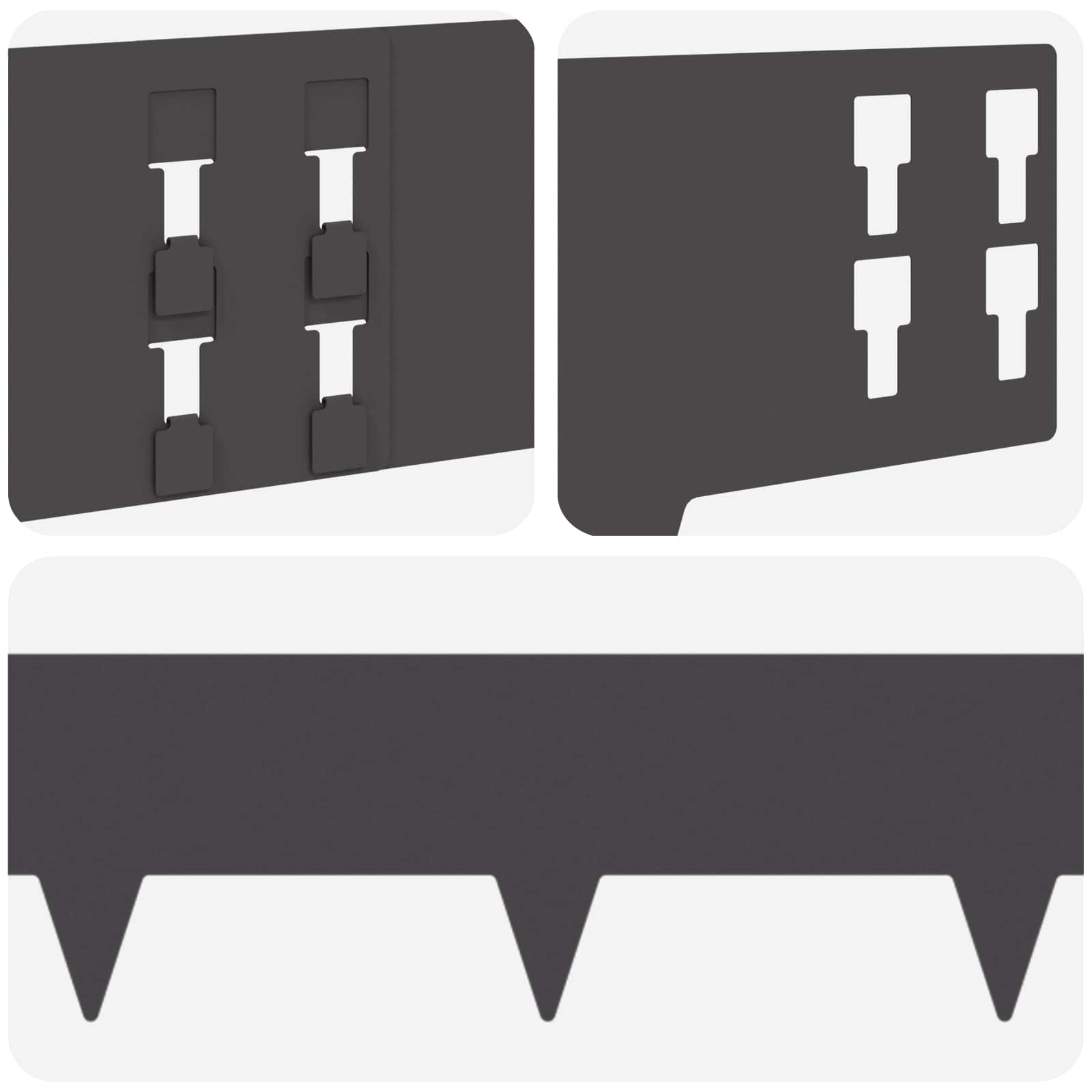 Περίγραμμα γκαζόν 30 pcs 100 x 15 cm Ατσάλι Μαύρο