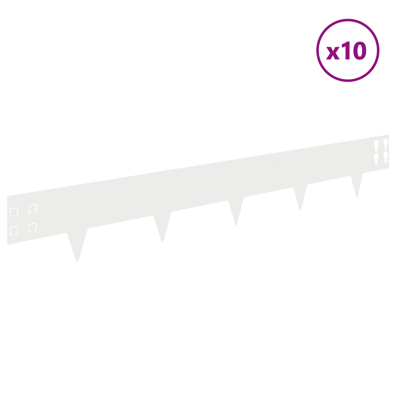 Περίγραμμα γκαζόν 10 pcs 100 x 15 cm Ατσάλι Λευκό
