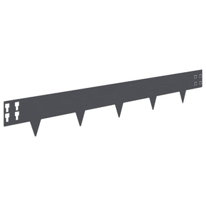 Περίγραμμα γκαζόν 20 pcs 100 x 15 cm Ατσάλι Ανθρακί - Pakobazaar