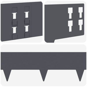 Περίγραμμα γκαζόν 50 pcs 100 x 15 cm Ατσάλι Ανθρακί - Pakobazaar