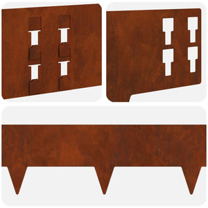 Περίγραμμα γκαζόν 30 pcs 100 x 15 cm Ατσάλι Σκ rusty - Pakobazaar