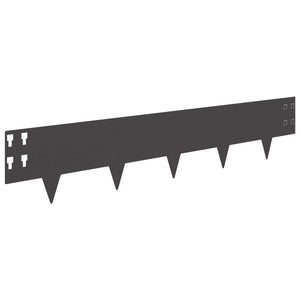 Περίγραμμα γκαζόν 20 pcs 100 x 20 cm Ατσάλι Μαύρο - Pakobazaar