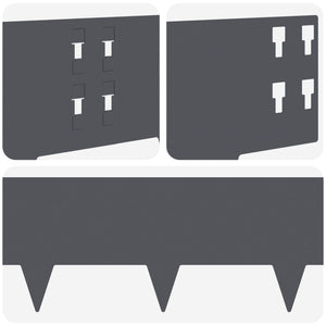 Περίγραμμα γκαζόν 10 pcs 100 x 20 cm Ατσάλι Ανθρακί - Pakobazaar