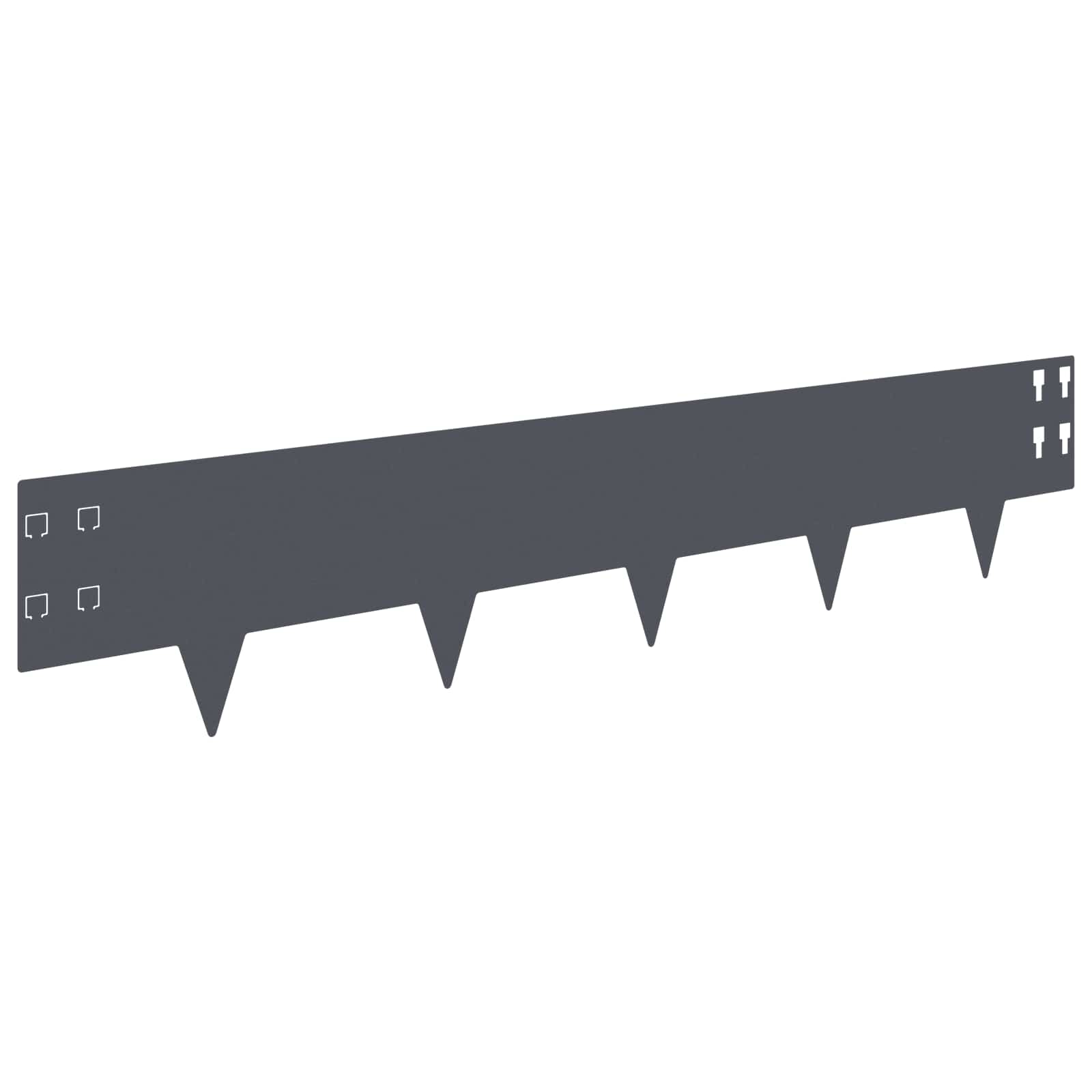 Περίγραμμα γκαζόν 10 pcs 100 x 20 cm Ατσάλι Ανθρακί