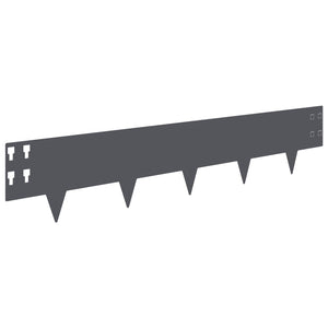 Περίγραμμα γκαζόν 20 pcs 100 x 20 cm Ατσάλι Ανθρακί - Pakobazaar