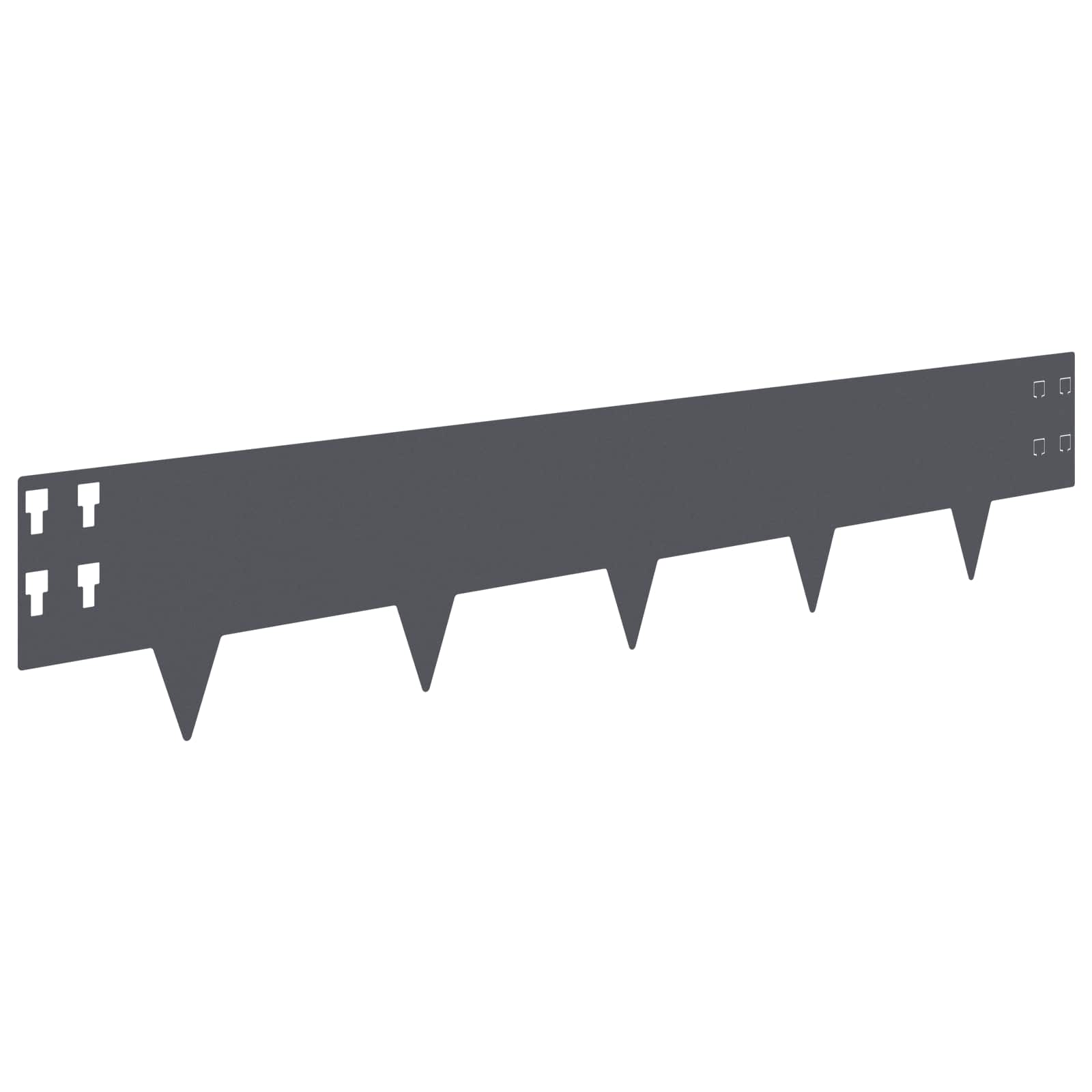 Περίγραμμα γκαζόν 30 pcs 100 x 20 cm Ατσάλι Ανθρακί