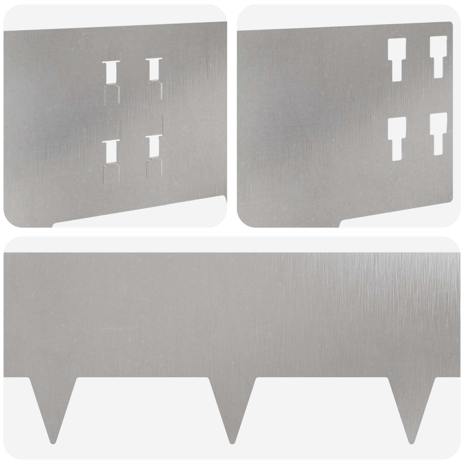 Περίγραμμα γκαζόν 30 pcs 100 x 20 cm Ατσάλι Ασημί