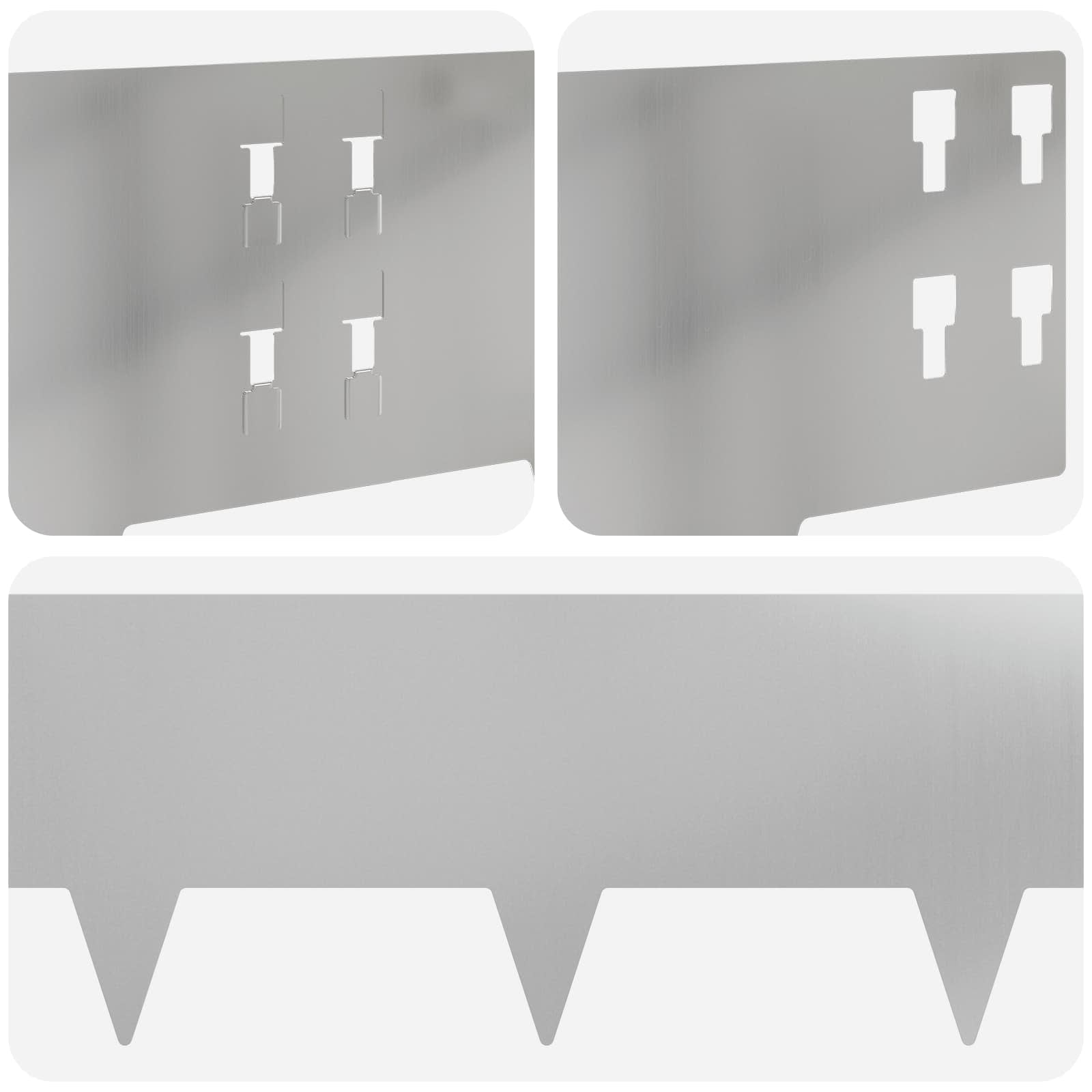 Περίγραμμα γκαζόν 30 pcs 100 x 20 cm Ατσάλι Ασημί