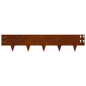 Περίγραμμα γκαζόν 20 pcs 100 x 20 cm Ατσάλι Σκ rusty - Pakobazaar