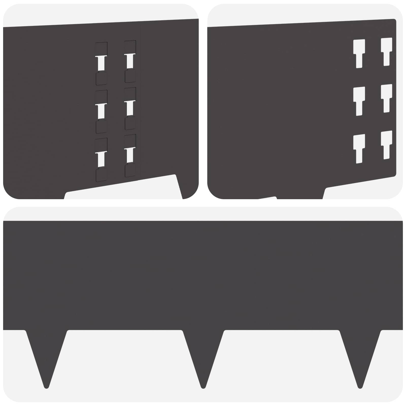 Περίγραμμα γκαζόν 20 pcs 100 x 25 cm Ατσάλι Μαύρο