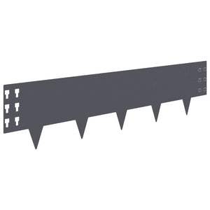 Περίγραμμα γκαζόν 10 τμχ. 100 x 25 cm Ατσάλι Ανθρακί
