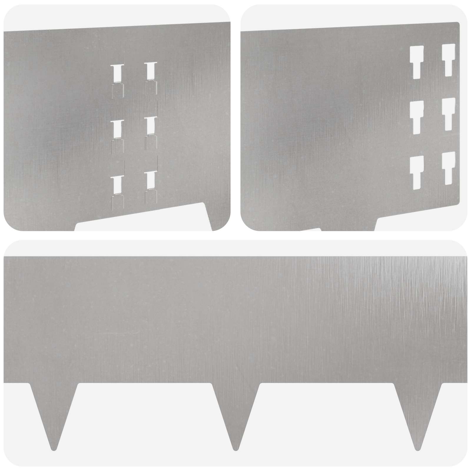 Περίγραμμα γκαζόν 10 pcs 100 x 25 cm Ατσάλι Ασημί