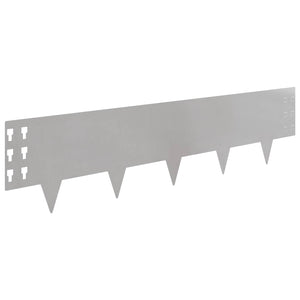 Περίγραμμα γκαζόν 10 pcs 100 x 25 cm Ατσάλι Ασημί - Pakobazaar