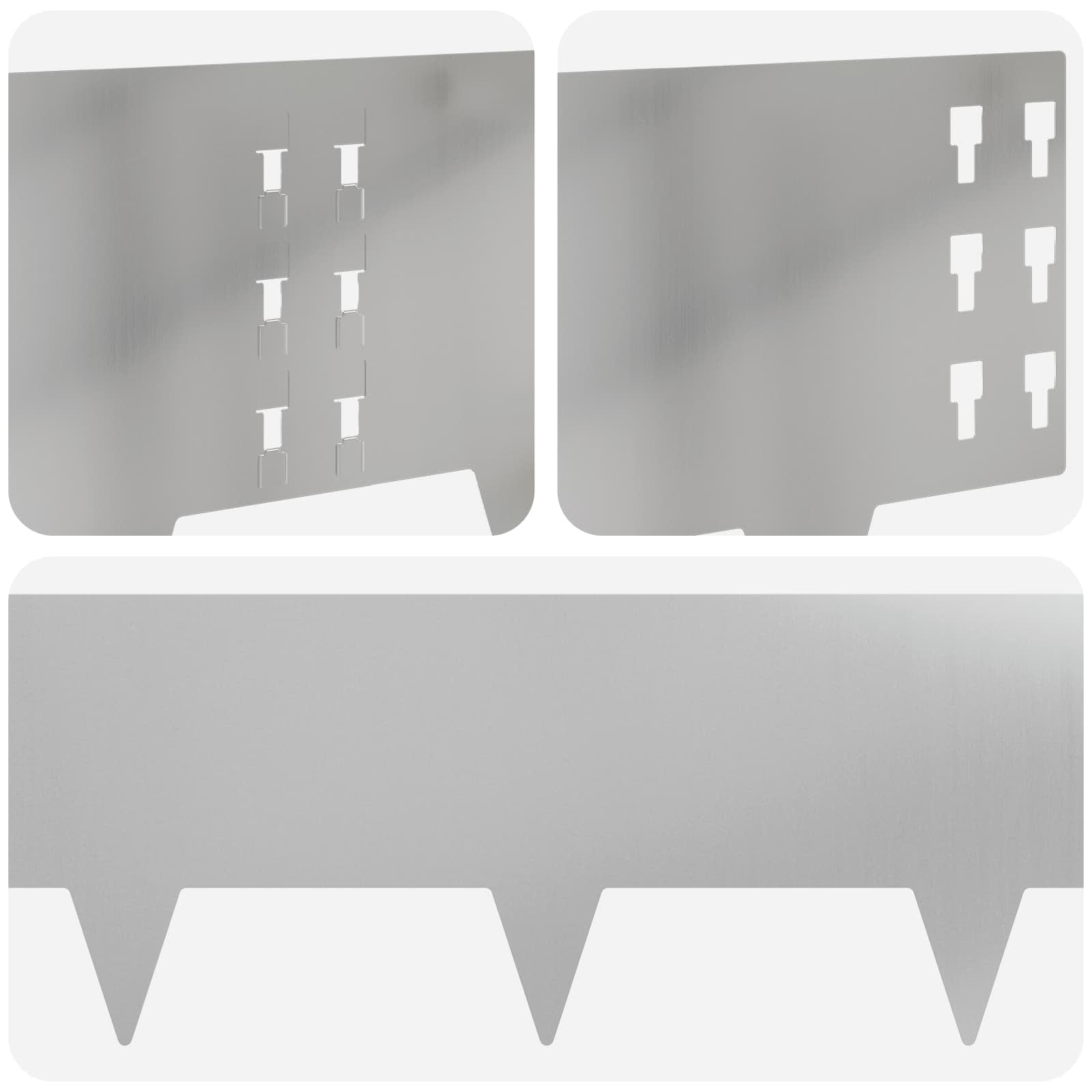 Περίγραμμα γκαζόν 10 pcs 100 x 25 cm Ατσάλι Ασημί