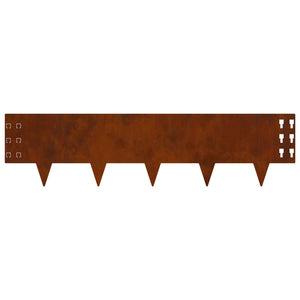 Περίγραμμα γκαζόν 10 pcs 100 x 25 cm Ατσάλι Σκ rusty - Pakobazaar