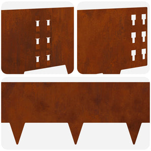 Περίγραμμα γκαζόν 20 pcs 100 x 25 cm Ατσάλι Σκ rusty - Pakobazaar
