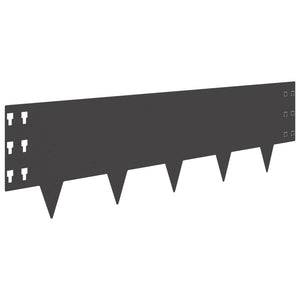 Περίγραμμα γκαζόν 10 pcs 100 x 30 cm Ατσάλι Μαύρο - Pakobazaar