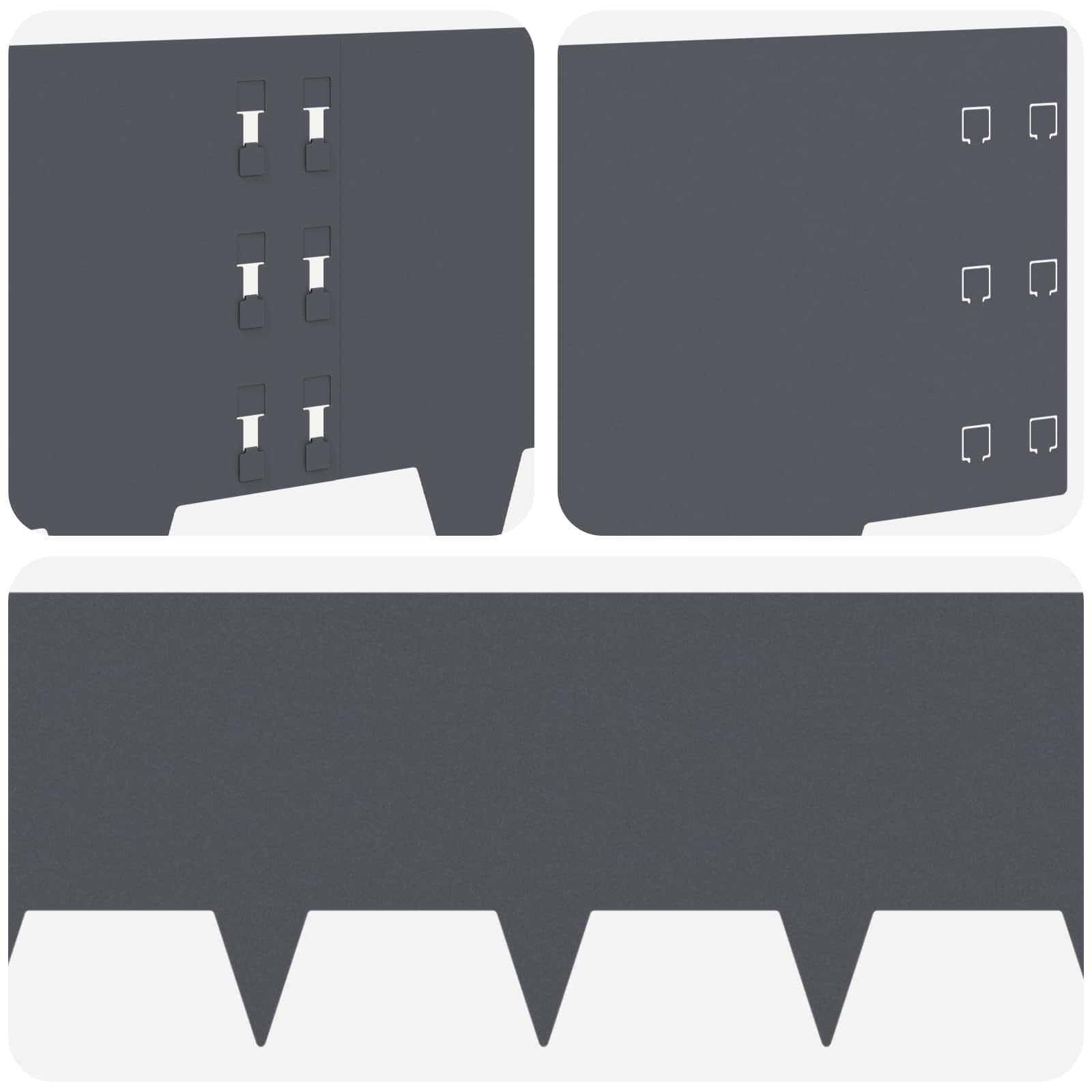Περίγραμμα γκαζόν 10 pcs 100 x 30 cm Ατσάλι Ανθρακί