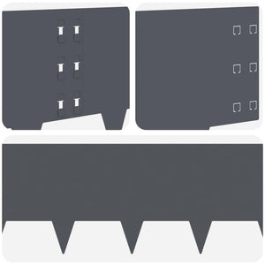 Περίγραμμα γκαζόν 10 pcs 100 x 30 cm Ατσάλι Ανθρακί - Pakobazaar