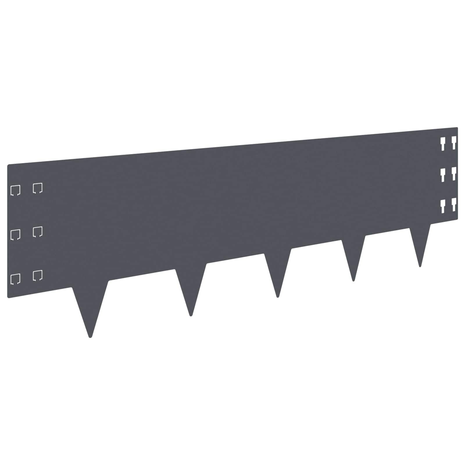 Περίγραμμα γκαζόν 10 pcs 100 x 30 cm Ατσάλι Ανθρακί