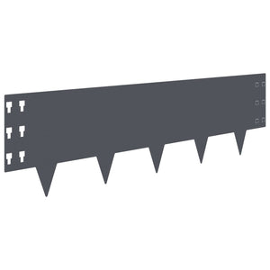 Περίγραμμα γκαζόν 10 pcs 100 x 30 cm Ατσάλι Ανθρακί - Pakobazaar
