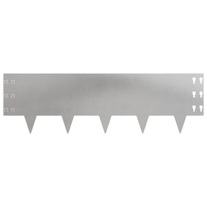 Περίγραμμα γκαζόν 10 pcs 100 x 30 cm Ατσάλι Ασημί - Pakobazaar