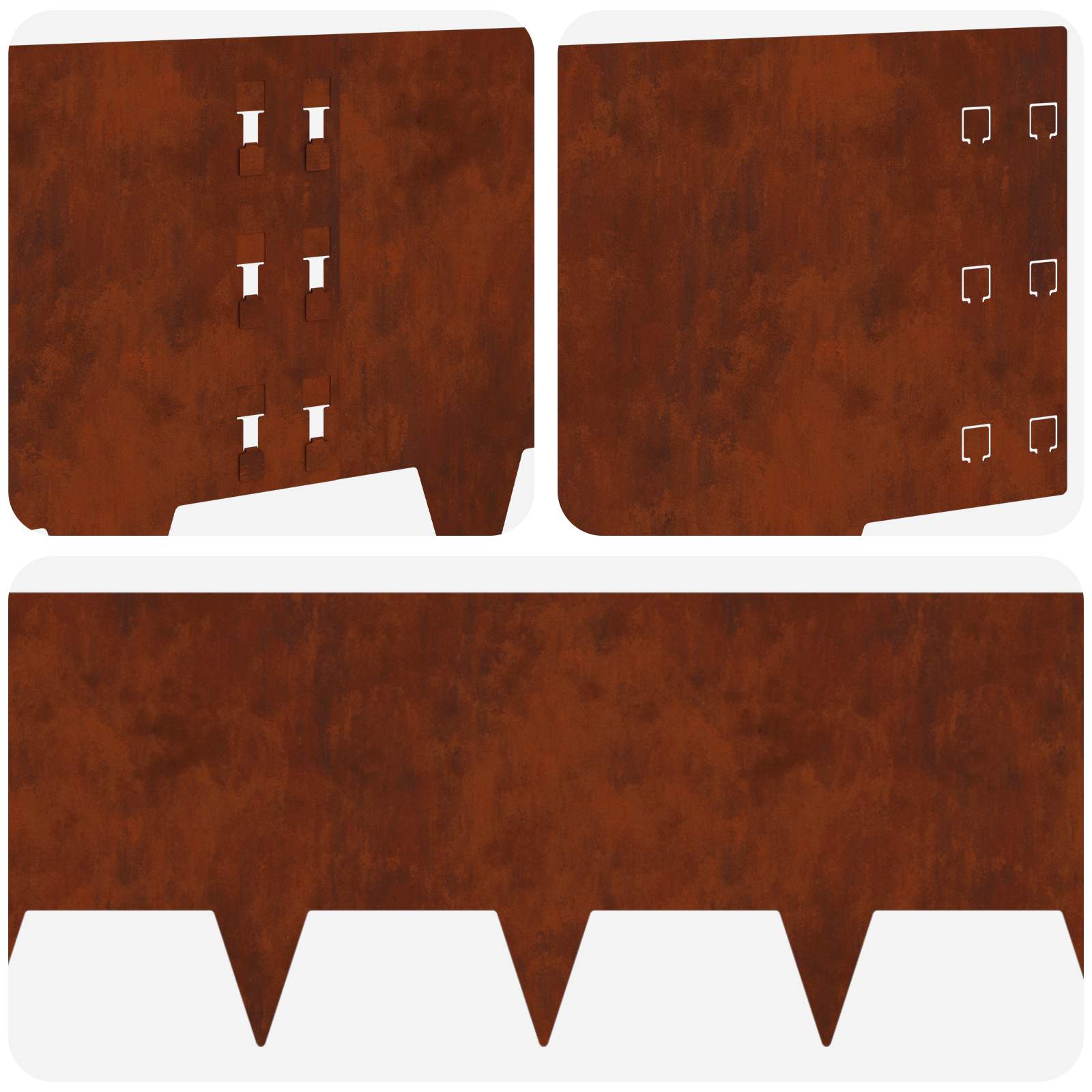 Περίγραμμα γκαζόν 10 pcs 100 x 30 cm Ατσάλι Σκ rusty