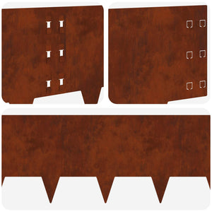Περίγραμμα γκαζόν 10 pcs 100 x 30 cm Ατσάλι Σκ rusty - Pakobazaar
