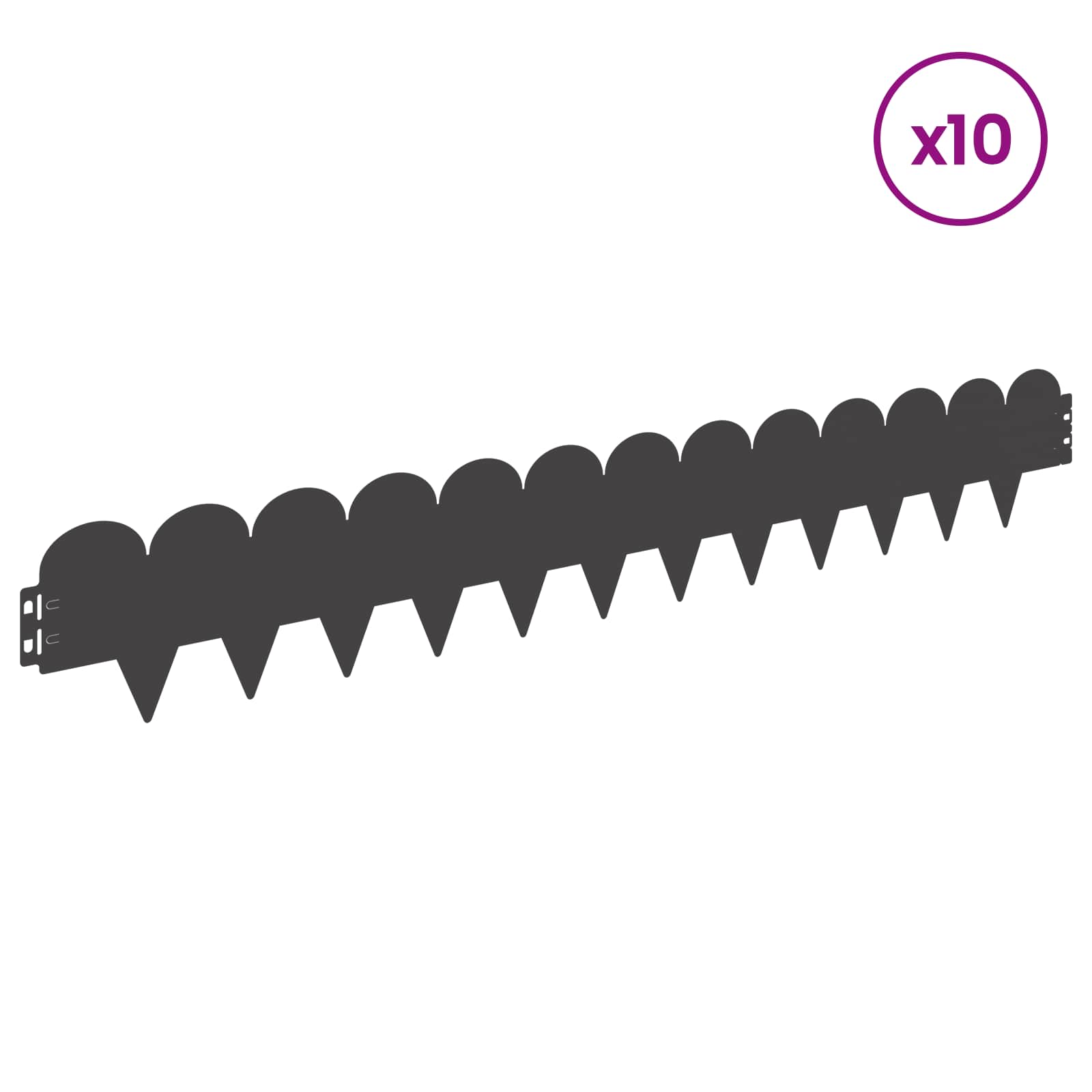 Περίγραμμα γκαζόν 10 pcs 103 x 15 εκ Ατσάλι Μαύρο