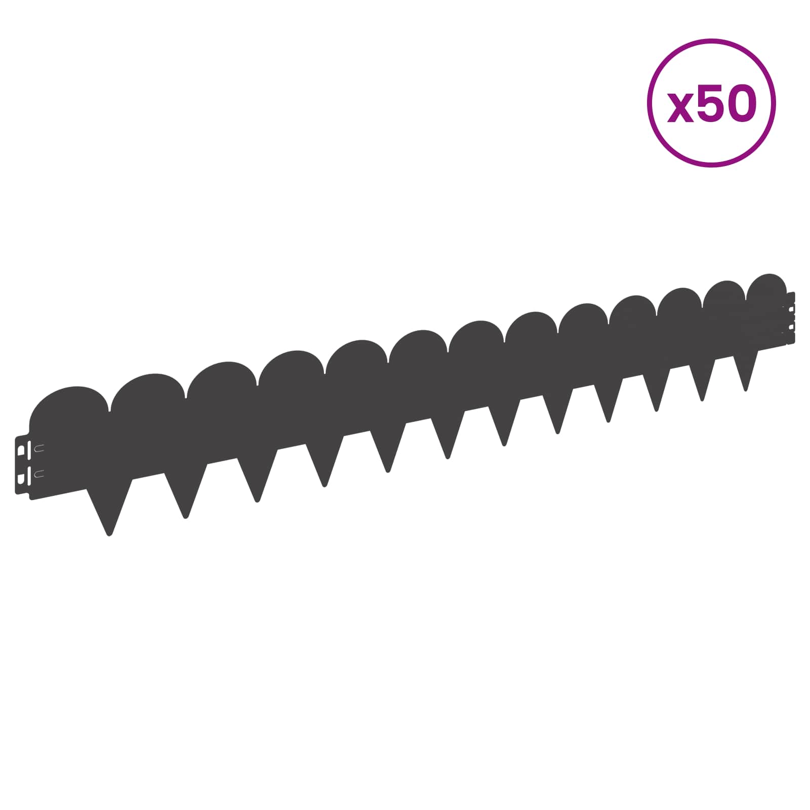 Περίγραμμα γκαζόν 50 pcs 103 x 15 εκ Ατσάλι Μαύρο