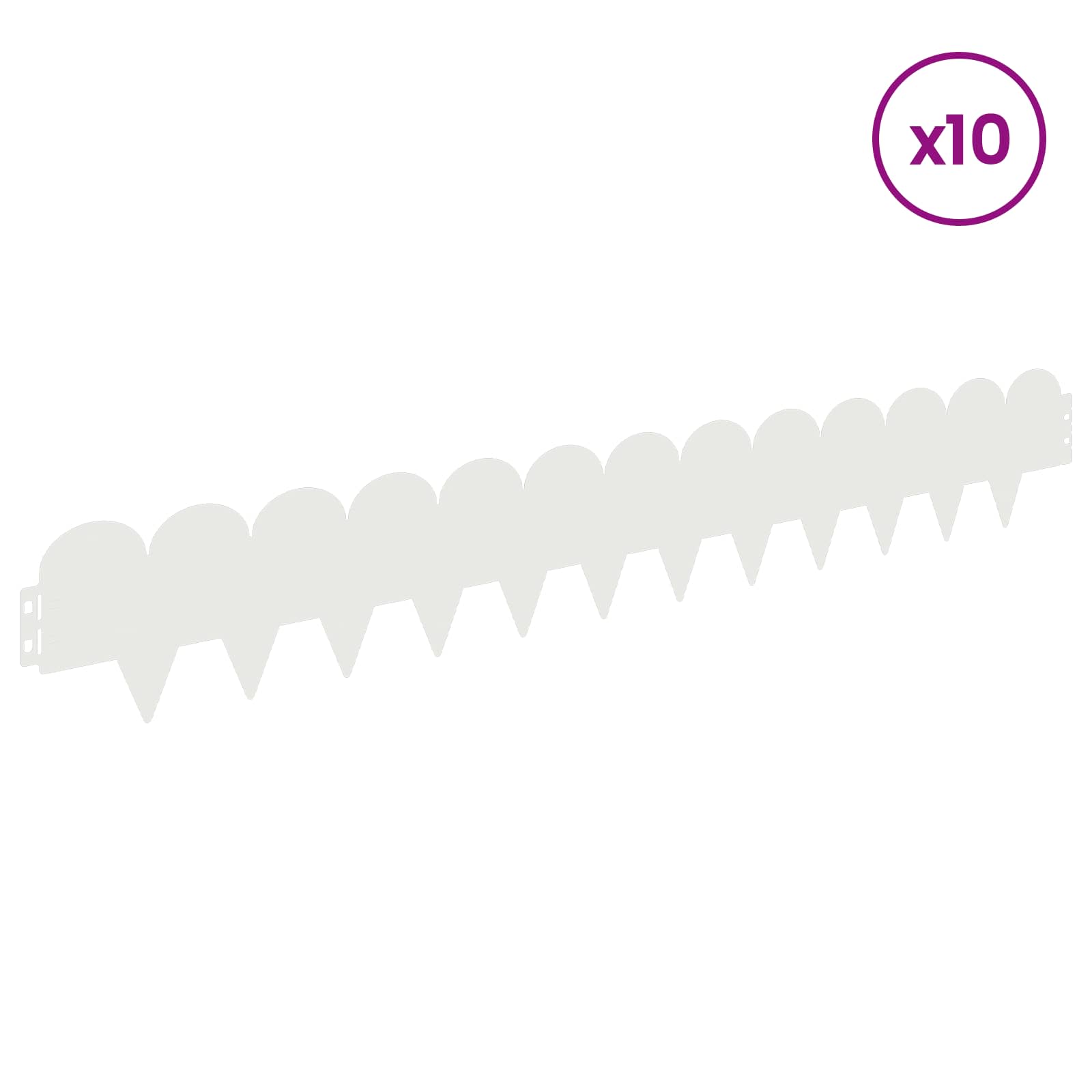 Περίγραμμα γκαζόν 10 pcs 103 x 15 εκ Ατσάλι Λευκό