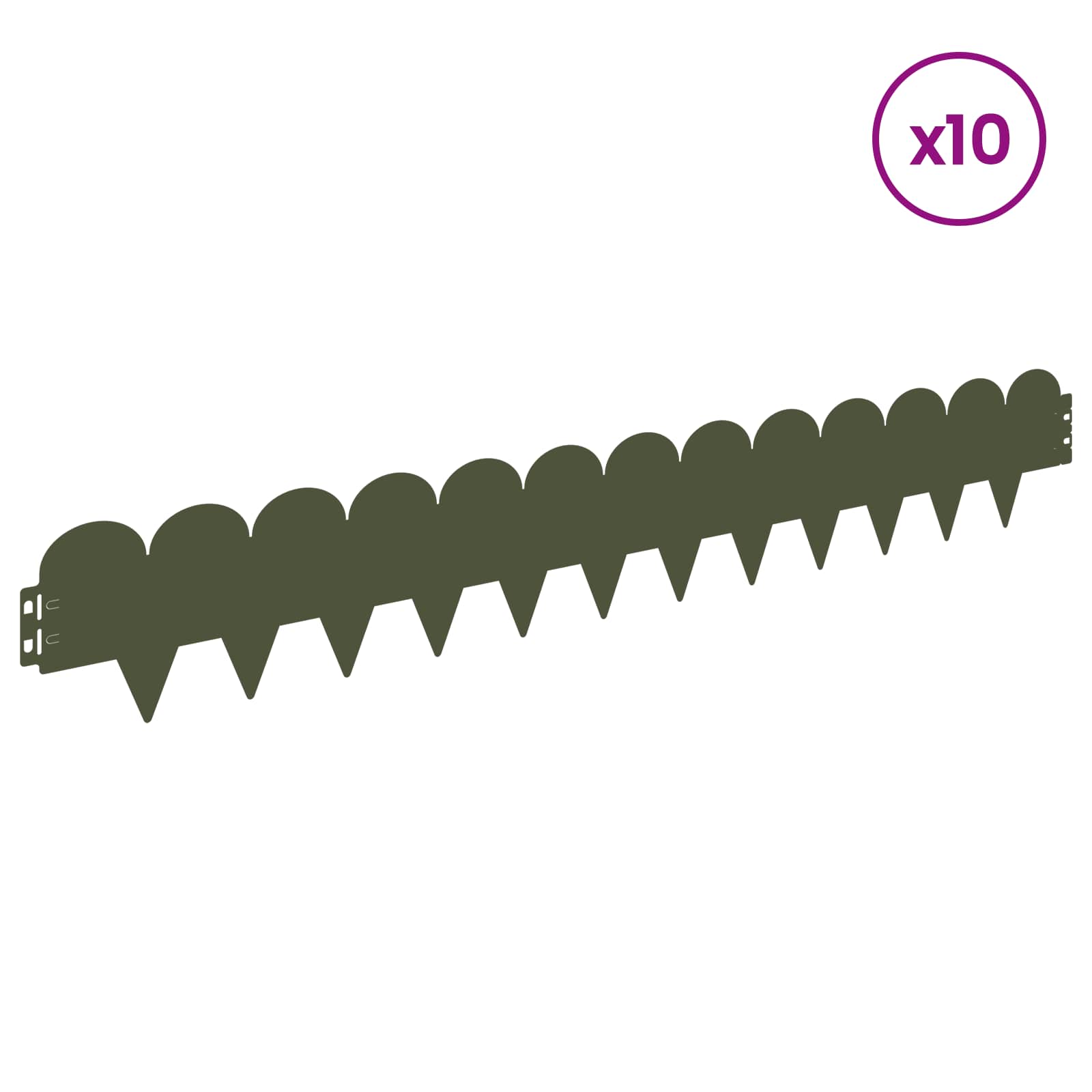 Περίγραμμα γκαζόν 10 pcs 103 x 15 εκ Ατσάλι Λαδί