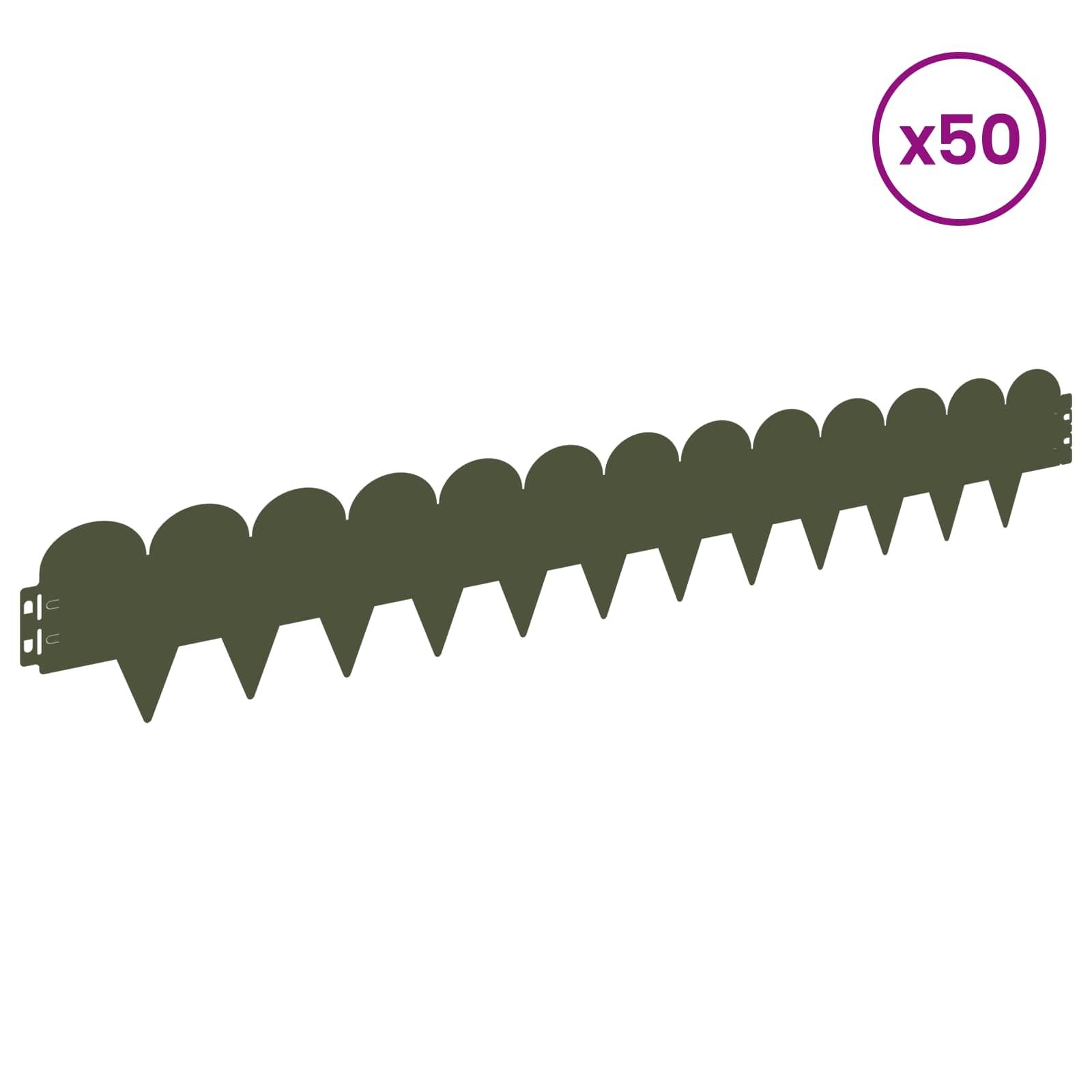 Περίγραμμα γκαζόν 50 pcs 103 x 15 εκ Ατσάλι Λαδί - Pakobazaar