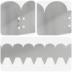 Περίγραμμα γκαζόν 30 pcs 103 x 15 εκ Ατσάλι Ασημί - Pakobazaar