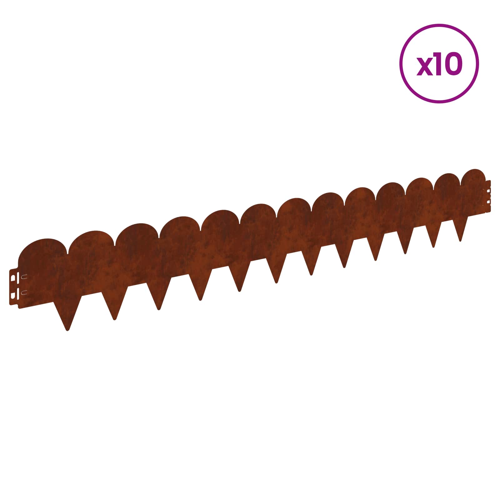 Περίγραμμα γκαζόν 10 pcs 103 x 15 εκ Ατσάλι Σκ rusty
