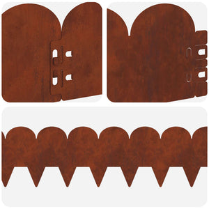 Περίγραμμα γκαζόν 30 pcs 103 x 15 εκ Ατσάλι Σκ rusty - Pakobazaar
