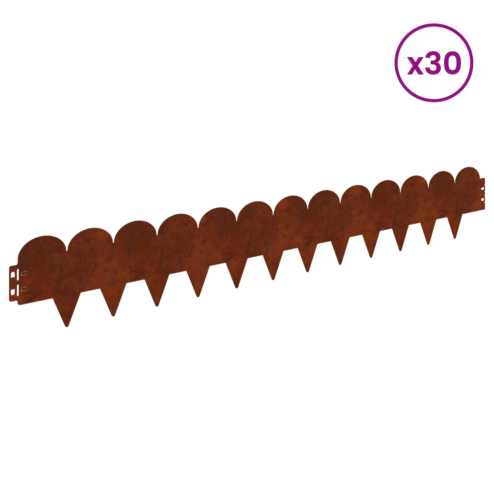 Περίγραμμα γκαζόν 30 pcs 103 x 15 εκ Ατσάλι Σκ rusty