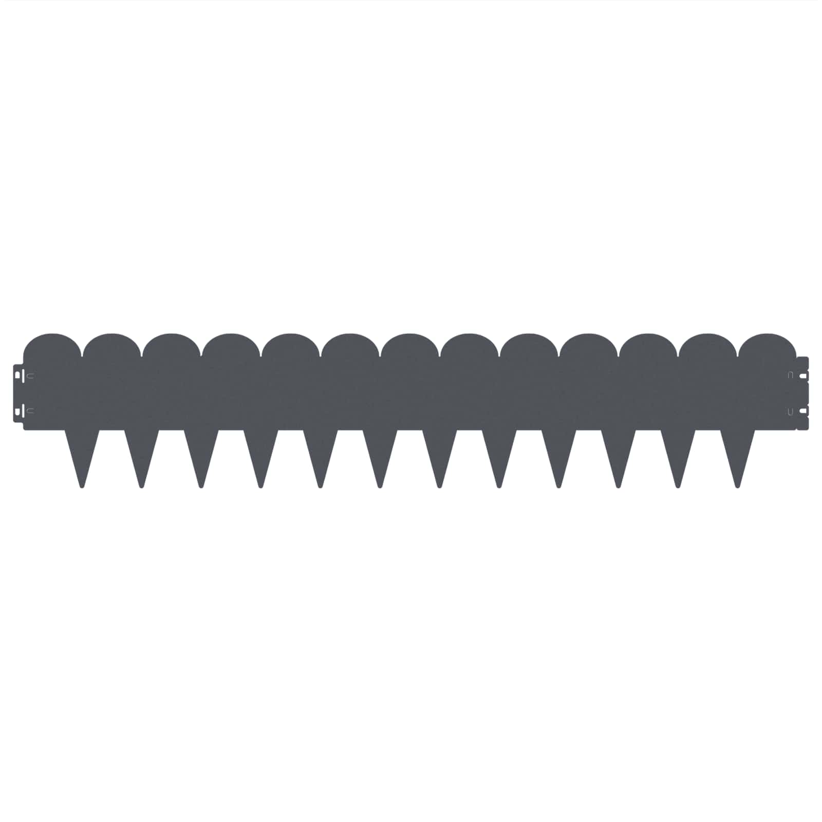 Περίγραμμα γκαζόν 10 pcs 103 x 20 εκ Ατσάλι Ανθρακί - Pakobazaar