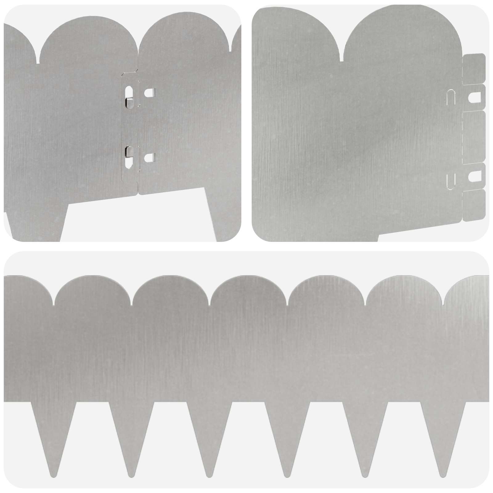 Περίγραμμα γκαζόν 20 pcs 103 x 20 εκ Ατσάλι Ασημί