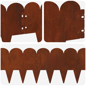 Περίγραμμα γκαζόν 10 pcs 103 x 20 εκ Ατσάλι Σκ rusty - Pakobazaar