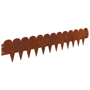 Περίγραμμα γκαζόν 10 pcs 103 x 20 εκ Ατσάλι Σκ rusty - Pakobazaar