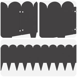 Περίγραμμα γκαζόν 30 pcs 103 x 25 εκ Ατσάλι Μαύρο - Pakobazaar