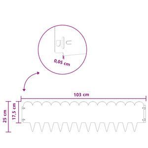 Περίγραμμα γκαζόν 20 pcs 103 x 25 εκ Ατσάλι Λευκό - Pakobazaar