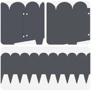 Περίγραμμα γκαζόν 10 pcs 103 x 25 εκ Ατσάλι Ανθρακί - Pakobazaar