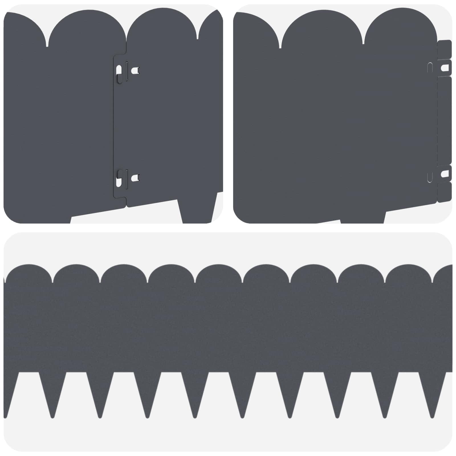 Περίγραμμα γκαζόν 30 pcs 103 x 25 εκ Ατσάλι Ανθρακί - Pakobazaar