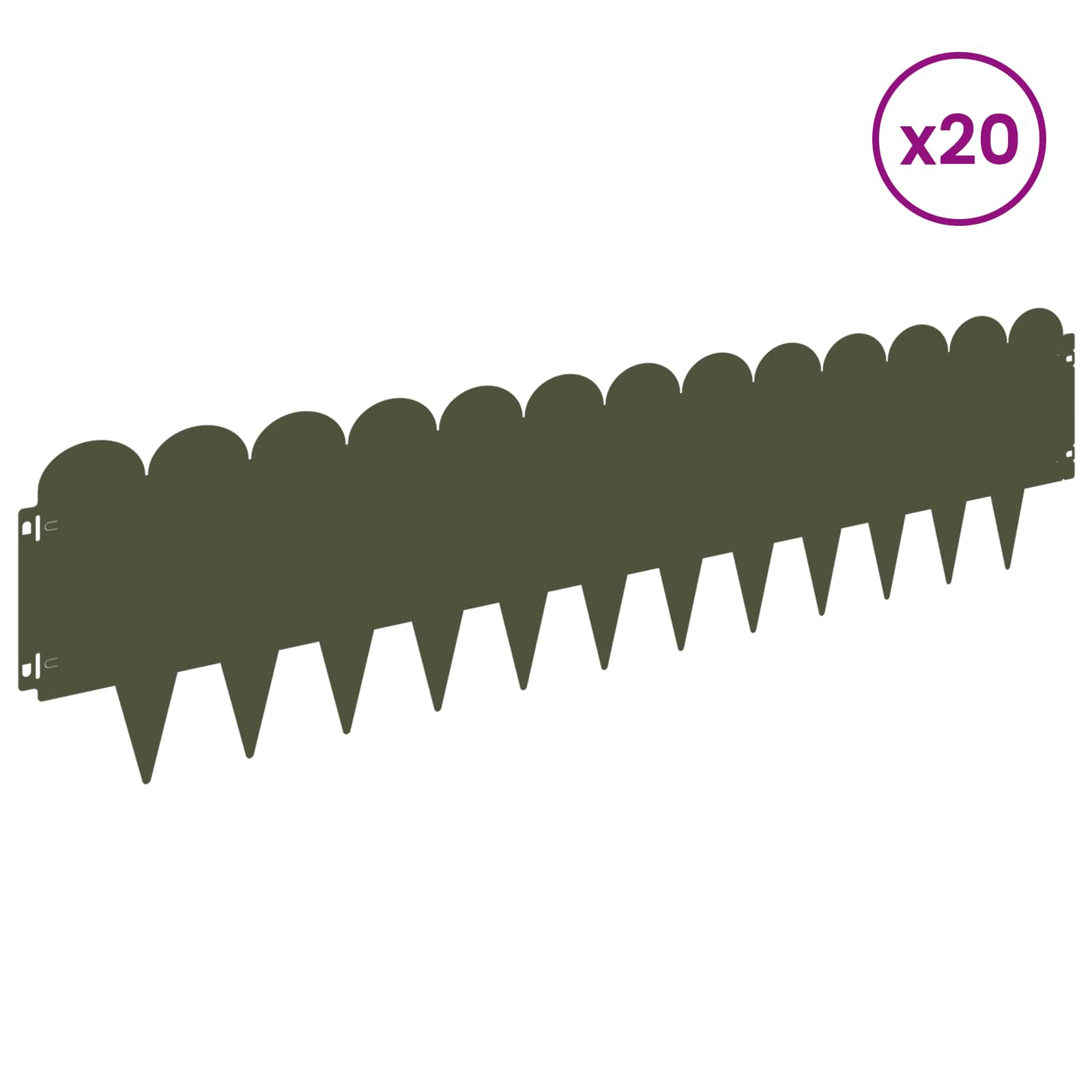 Περίγραμμα γκαζόν 20 pcs 103 x 25 εκ Ατσάλι Λαδί