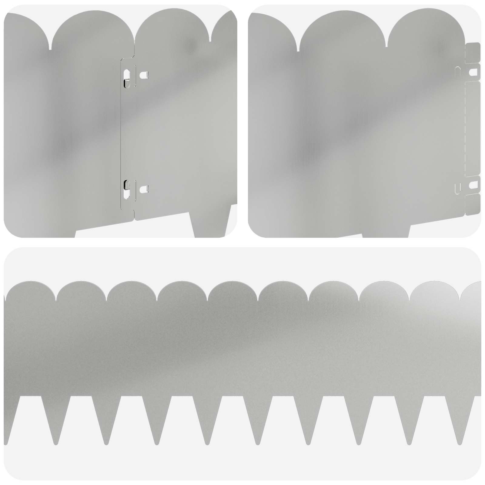 Περίγραμμα γκαζόν 30 pcs 103 x 25 εκ Ατσάλι Ασημί