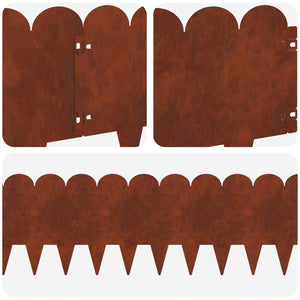 Περίγραμμα γκαζόν 10 pcs 103 x 25 εκ Ατσάλι Σκ rusty - Pakobazaar
