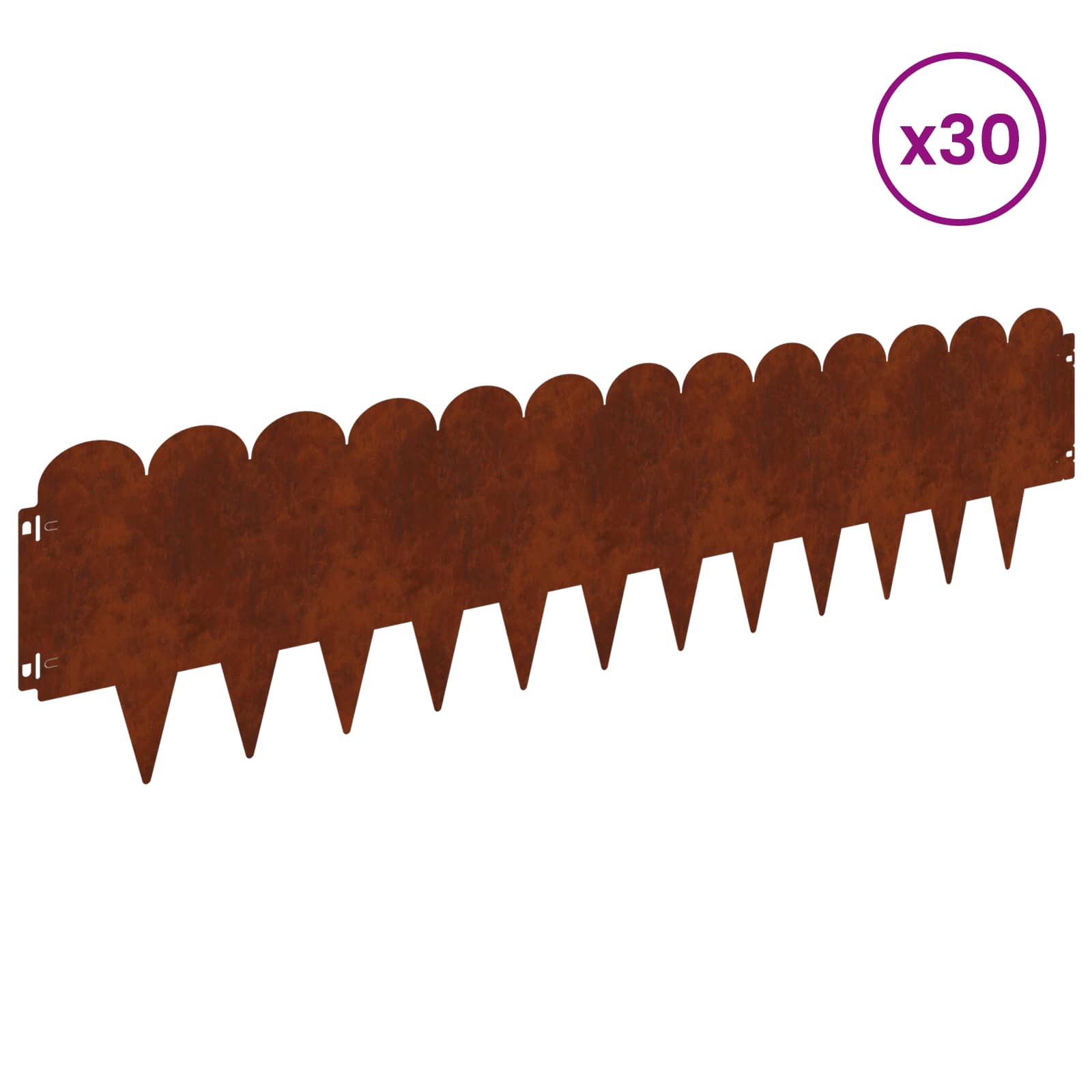 Περίγραμμα γκαζόν 30 pcs 103 x 25 εκ Ατσάλι Σκ rusty